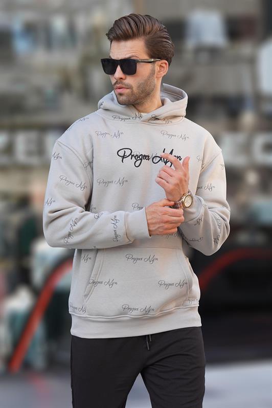 MDX Men's Sweatshirt with Hood and Printed Pocket Detail in Grey 7075 - Hilton Head Island