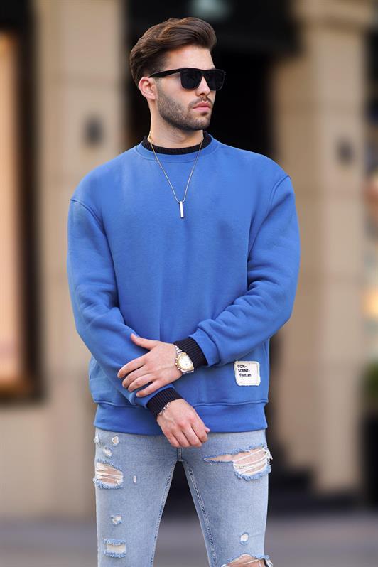 MDX Indigo Bicycle Collar Oversized Raglan Sleeve Detail Men's Sweatshirt 7043 - Kifisiá