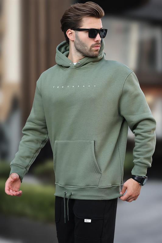 MDX Haki Hooded Printed Men's Sweatshirt 7077 - Richmond