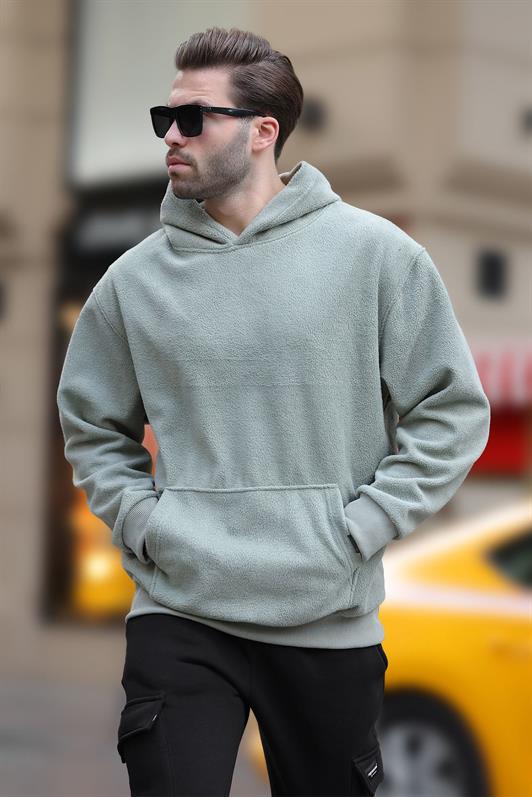 MDX Unripe Green Hooded Pocket Detailed Polar Men's Sweatshirt 7093 - Jerez de García Salinas