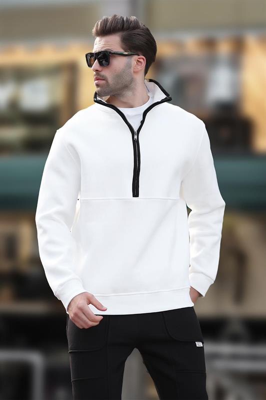 MDX Ecru Turtleneck Half-Zip Sweatshirt 7079 - Eisenach