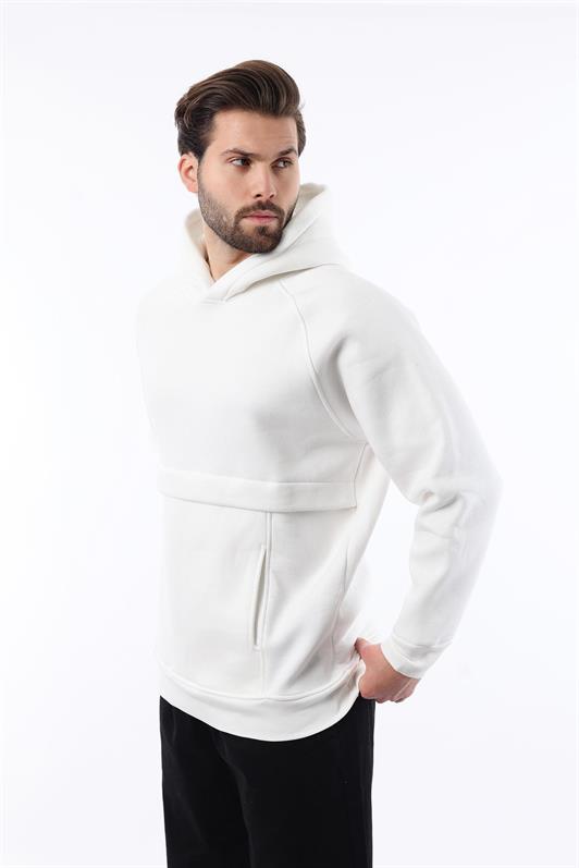 MDX Ecru Hooded Pocket Detailed Men's Sweatshirt 7092 - Brentwood