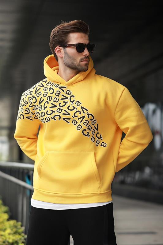 MDX Yellow Printed Hooded Men's Sweatshirt E7160 - Hammond