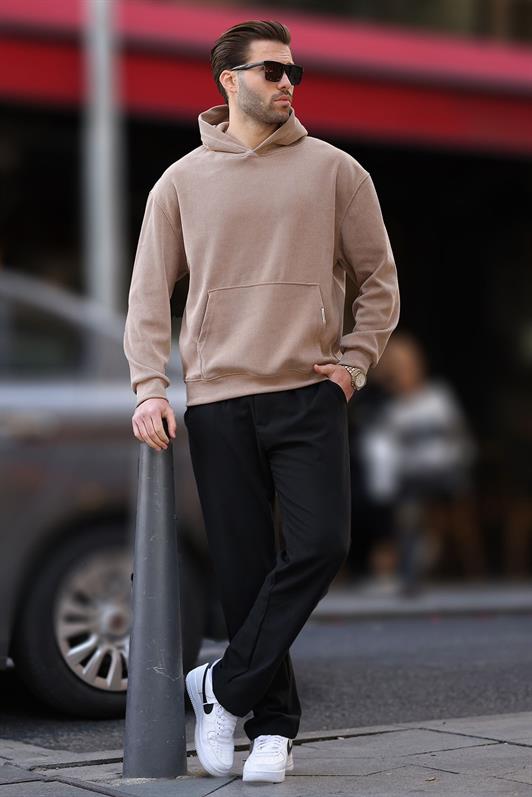 MDX Taba Hooded Textured Sweatshirt with Pocket Detail E7101 - Beaumont