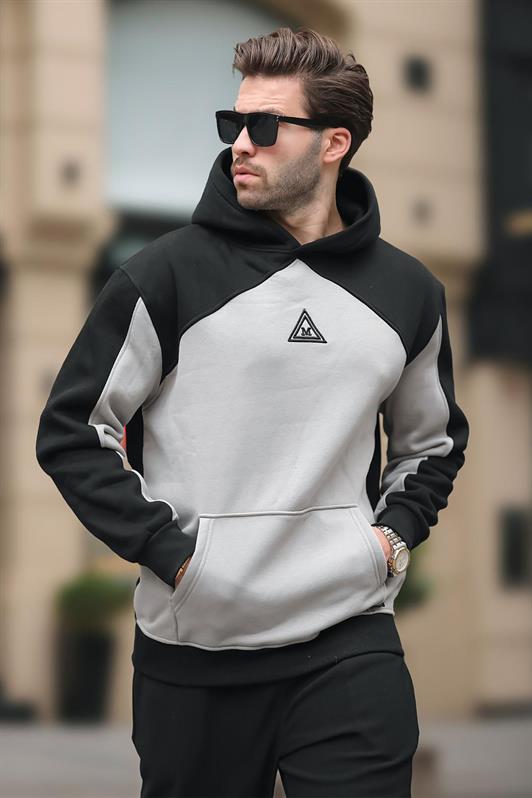 MDX Black Hooded Sweatshirt with Pocket Detail and Embroidery E7085 - Molina de Segura