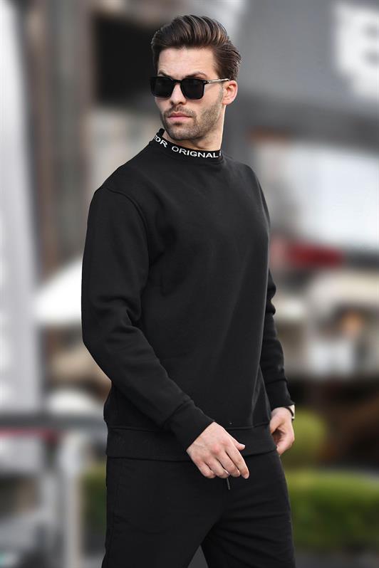 MDX Black Bicycle Collar Men's Sweatshirt with Shawl Collar 7047 - Ensenada