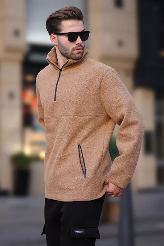 MDX Beige Crew Neck Half Zip Buckle Sweatshirt 7084 - Chilliwack