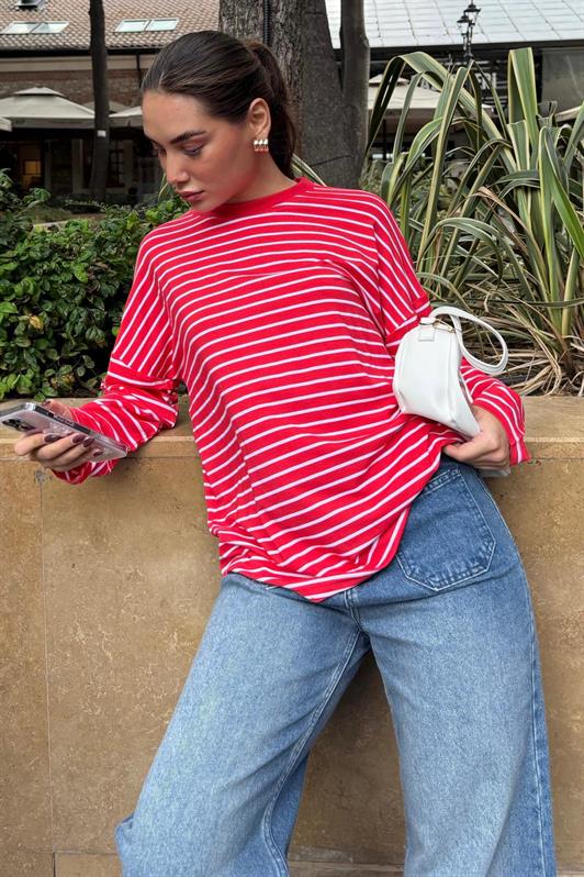 MDX Kırmızı Çizgili Sweatshirt MG2572 - Lake Havasu City