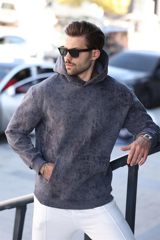MDX Men's Hooded Sweatshirt with Smoke Pattern E7167 - Bergisch Gladbach