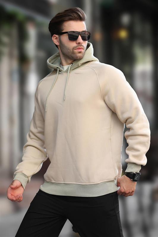 MDX Beige Color Block Hooded Sweatshirt 7073 - Barreiro