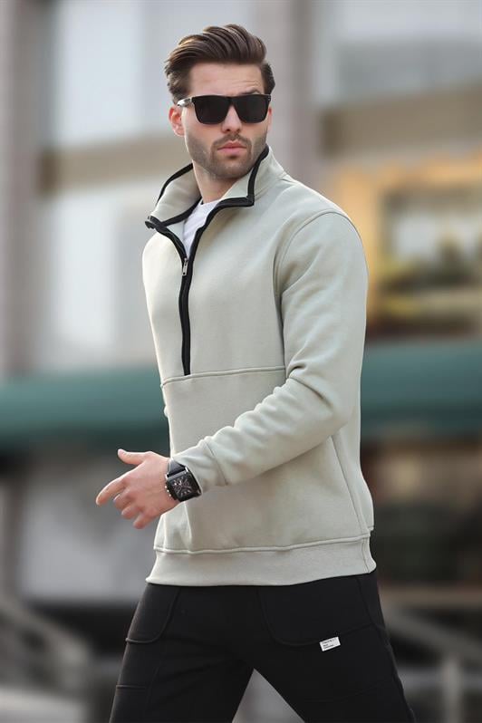 MDX Unripe Green Stand Collar Half Zip Sweatshirt 7079 - Quinte West