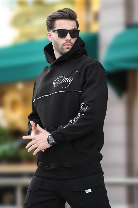 MDX Black Hooded Men's Sweatshirt with Stripe Detail Print 7091 - Coventry