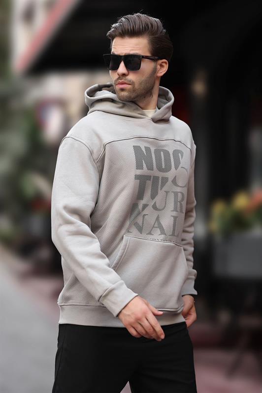 MDX Hooded Men's Sweatshirt with Printed Grey and Pocket Detail 7062 - Fredericton