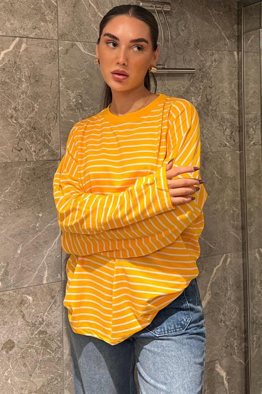 MDX Turuncu Çizgili Sweatshirt MG2572 - Wichita