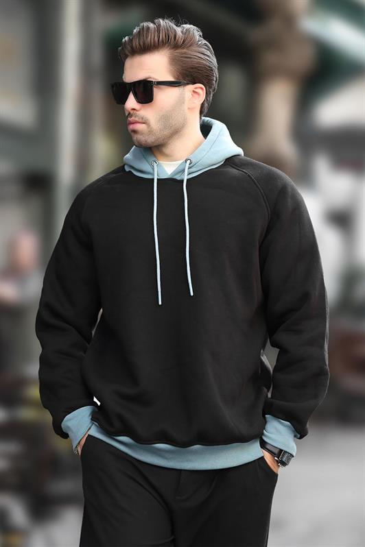 MDX Black Color Blocked Hooded Sweatshirt 7073 - Evergem