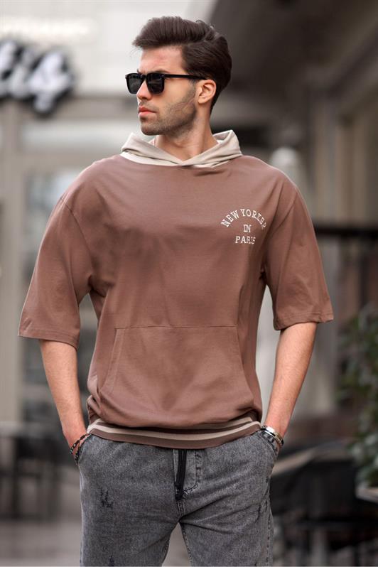 MDX Brown Hooded Men's T-shirt 6182 - Rimouski