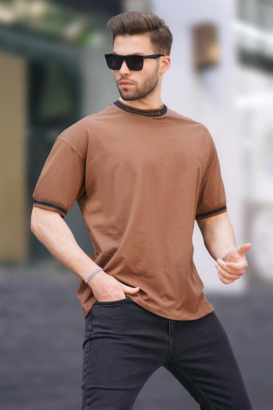 MDX Brown Bicycle Collar Striped T-shirt 7022 - Columbia
