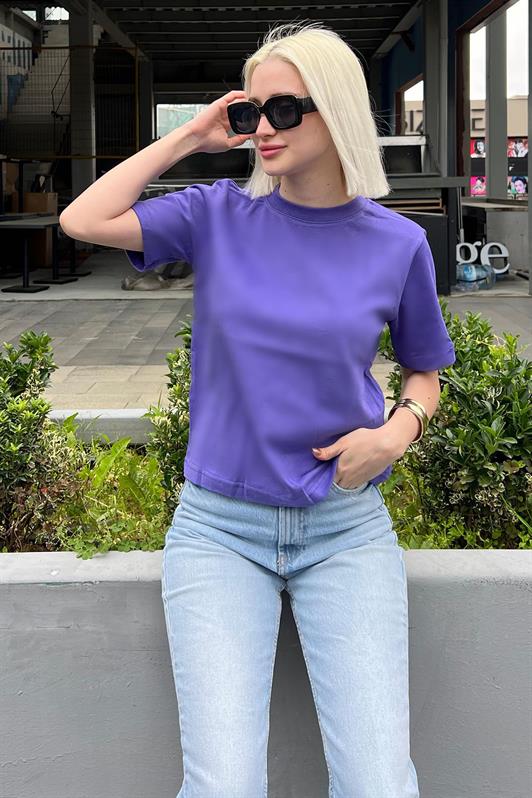 MDX Purple Bicycle Neck Basic Women's T-Shirt MG2075 - Nuevo Casas Grandes