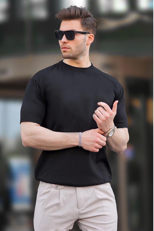MDX Black Bicycle Collar Basic Men's T-shirt 6883 - Pine Hills