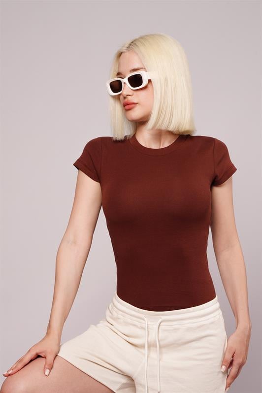 MDX Brown Bicycle Collar Basic Women's T-shirt Mg2479 - Providence