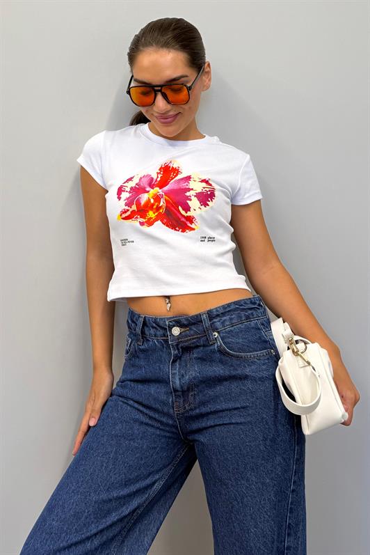 MDX Beyaz Baskılı Kadın Tişört Mg2492 - Billings