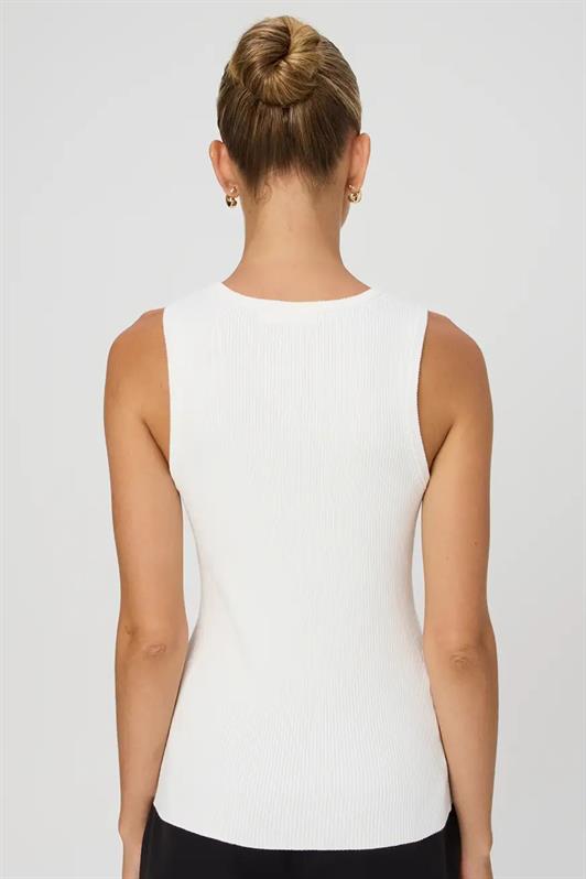 MDX White Zero Sleeve Buttoned Knit T-shirt MG2102 - Nîmes