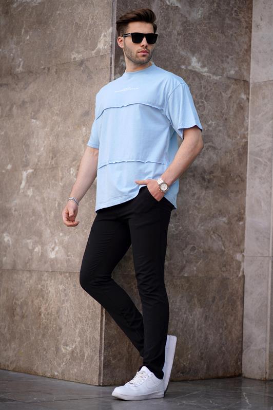 MDX Blue Oversized Printed Bicycle Neck T-shirt 7017 - Quebec City