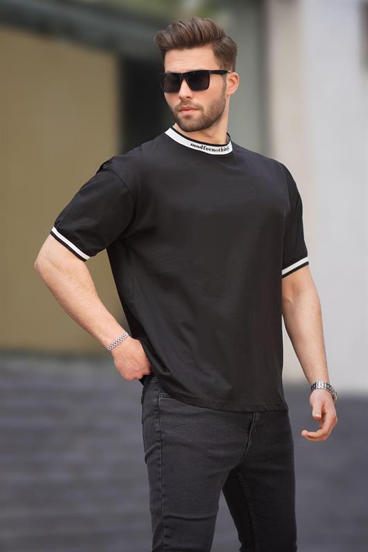 MDX Black Bicycle Collar Striped T-shirt 7022 - Portici