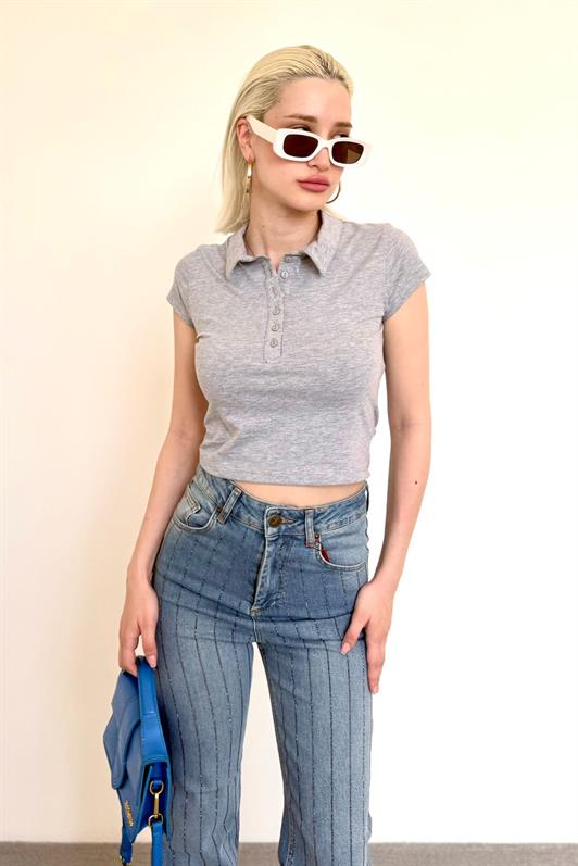MDX Grimelanj Polo Neck Basic Women's T-Shirt Mg2455 - Ede