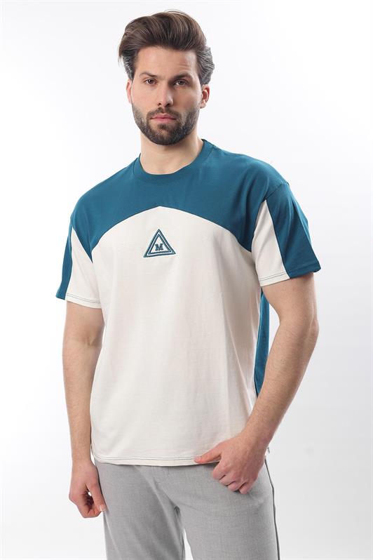 MDX Petrol Blue OverFit Men's T-shirt with Garnish E7104 - Neuwied