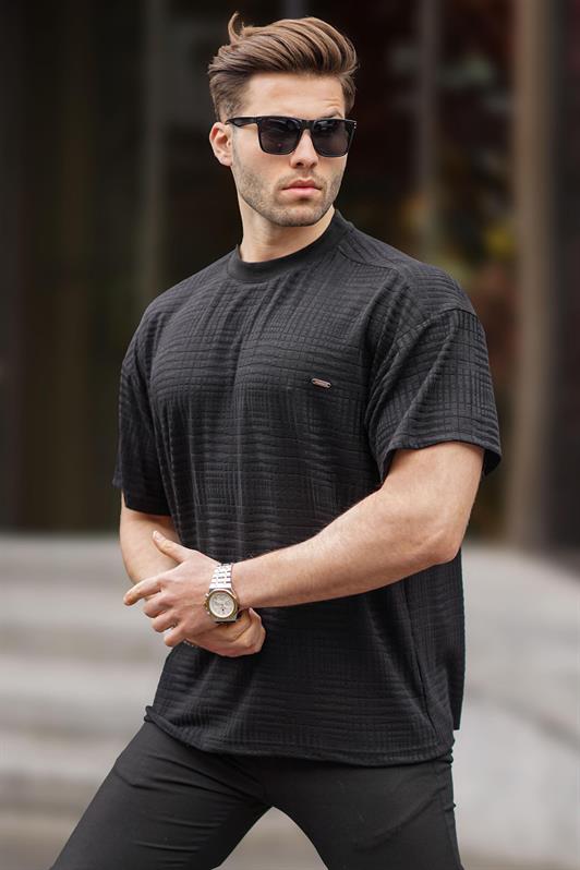 MDX Black Oversize Bicycle Neck Men's T-shirt 6191 - Brentwood