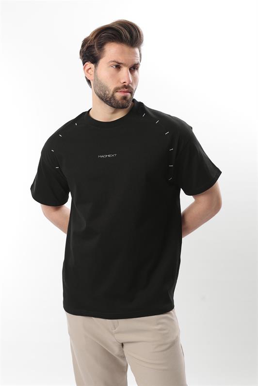 MDX Men's T-shirt with Black Printed Embroidery Detail E7108 - Schwabach