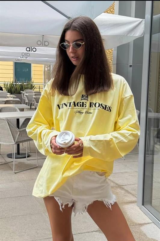 MDX Yellow 100% Cotton Printed Long Sleeve T-Shirt Mg2451 - Kirkland