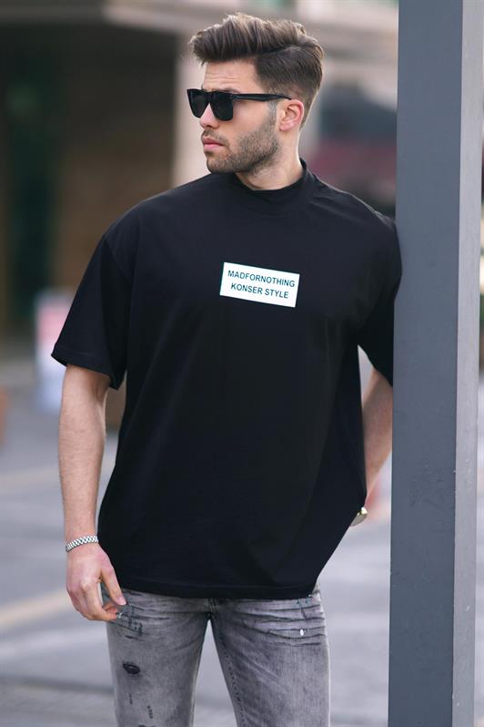 MDX Black Oversized Men's T-shirt with Stand-up Collar 7005 - Ingolstadt