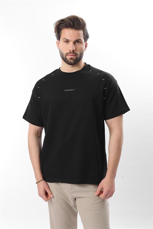 MDX Men's T-shirt with Black Printed Embroidery Detail E7108 - Schwabach