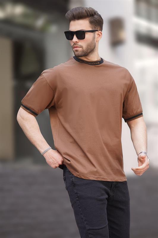 MDX Brown Bicycle Collar Striped T-shirt 7022 - Columbia