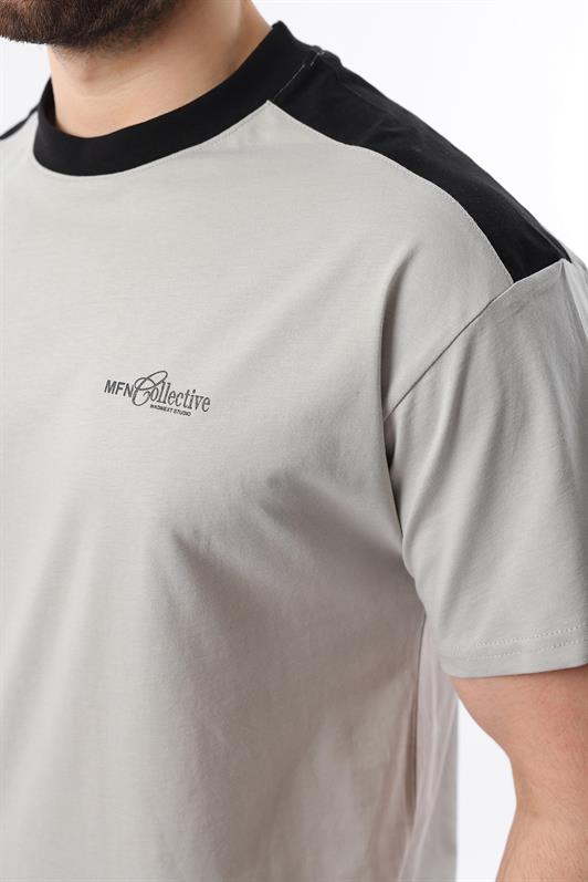 MDX Madmext Painted Gray Bicycle Collar Printed Men's T-Shirt E7114 - Klinë