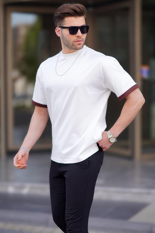 MDX White Oversized Bicycle Neck T-shirt 6184 - Canton