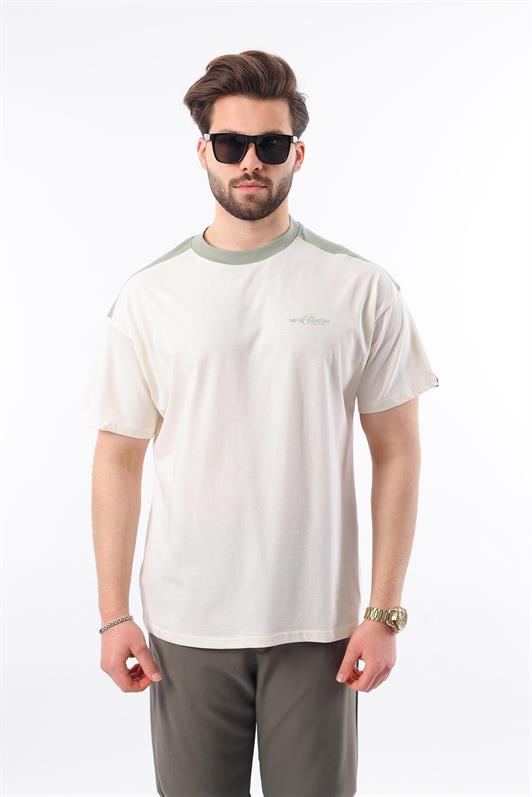 MDX Madmext Ecru Bicycle Neck Printed Men's T-Shirt E7114 - Weymouth