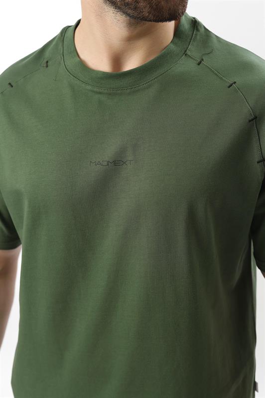 MDX Men's T-shirt with Haki Printed Embroidery Detail E7108 - Los Mochis