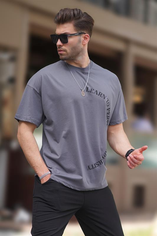 MDX Smoke Bicycle Collar Printed Short Sleeve Oversized T-shirt 7040 - Grasse