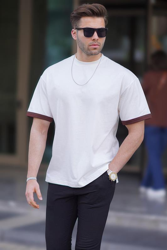 MDX White Oversized Bicycle Neck T-shirt 6184 - Canton