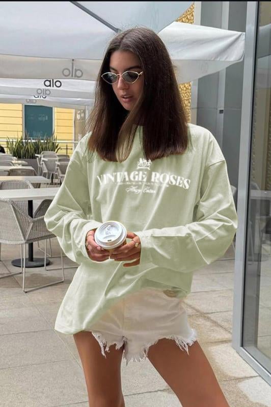 MDX Mint Green Printed Long Sleeve T-Shirt Mg2451 - Uzhhorod