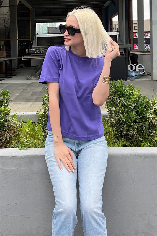 MDX Purple Bicycle Neck Basic Women's T-Shirt MG2075 - Nuevo Casas Grandes