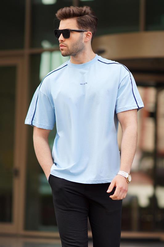 MDX Blue Oversized Bicycle Neck T-shirt 7009 - Bebington