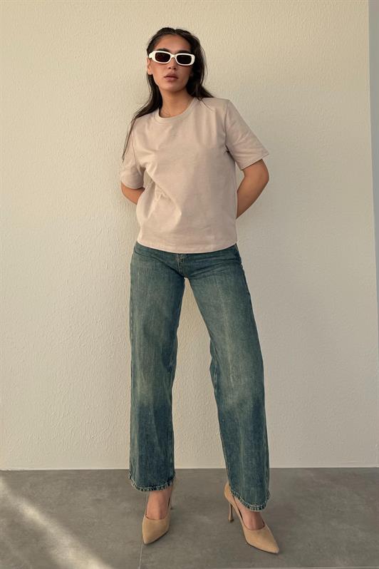 MDX Camel 100% Cotton Padded Oversized Women's T-shirt Mg2442 - Novi