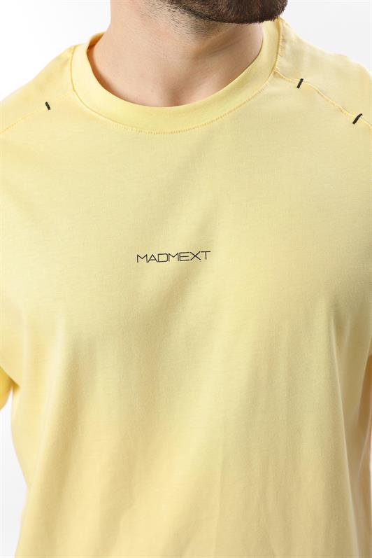 MDX Yellow Printed Embroidered Detail Men's T-shirt E7108 - Accrington