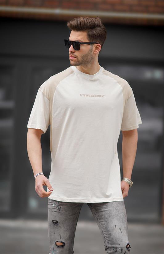 MDX Ecru Bicycle Collar Oversized T-shirt 7002 - Assen