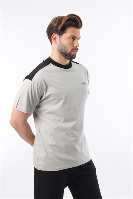 MDX Madmext Painted Gray Bicycle Collar Printed Men's T-Shirt E7114 - Klinë