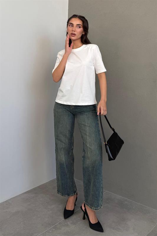 MDX White 100% Cotton Padded Oversized Women's T-shirt Mg2442 - Alphen aan den Rijn